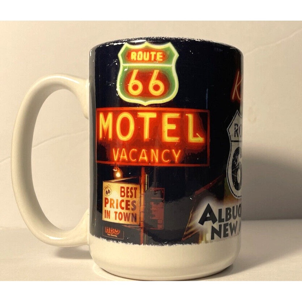 Coffee Cup  Route 66 Motel Vacancy Albuquerque, New Mexico 14 ounces Made USA